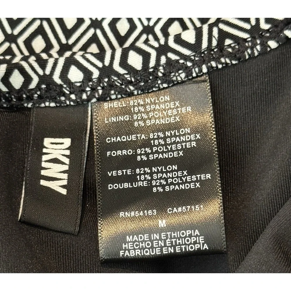 DKNY Women's Removable Straps One Piece Swimsuit Medium‎ Black/White SPF - Picture 15 of 16